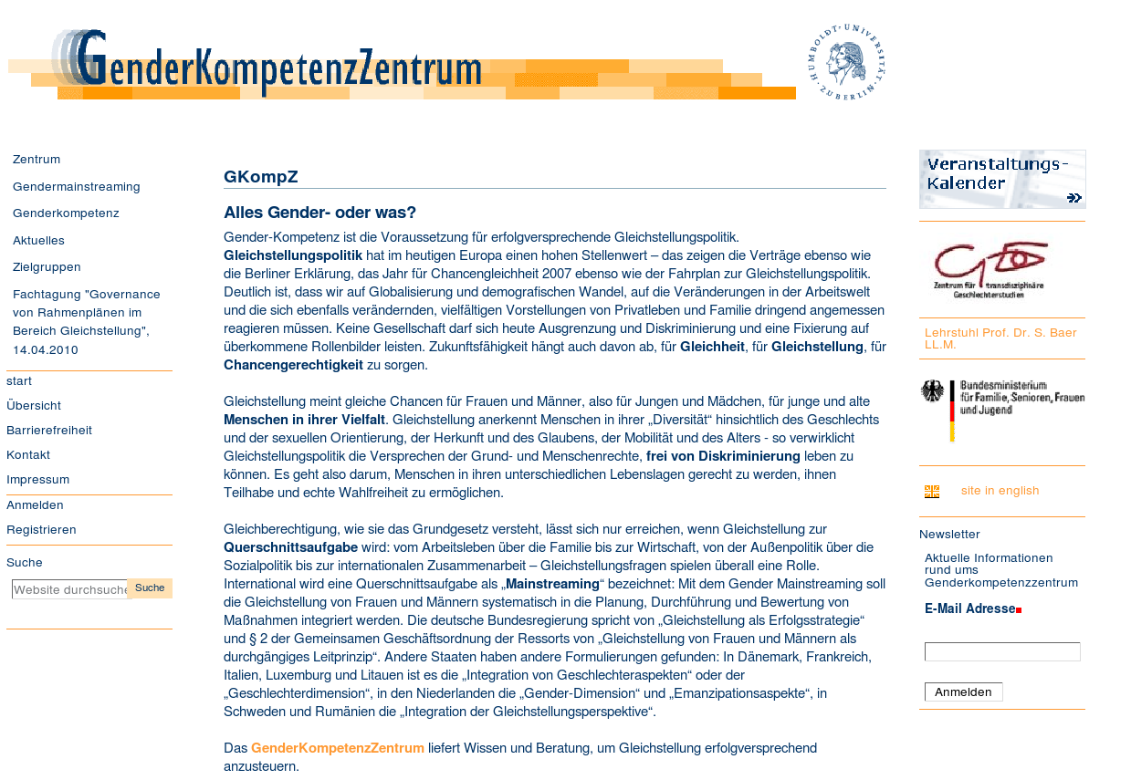 Website GenderKompetenzZentrum
